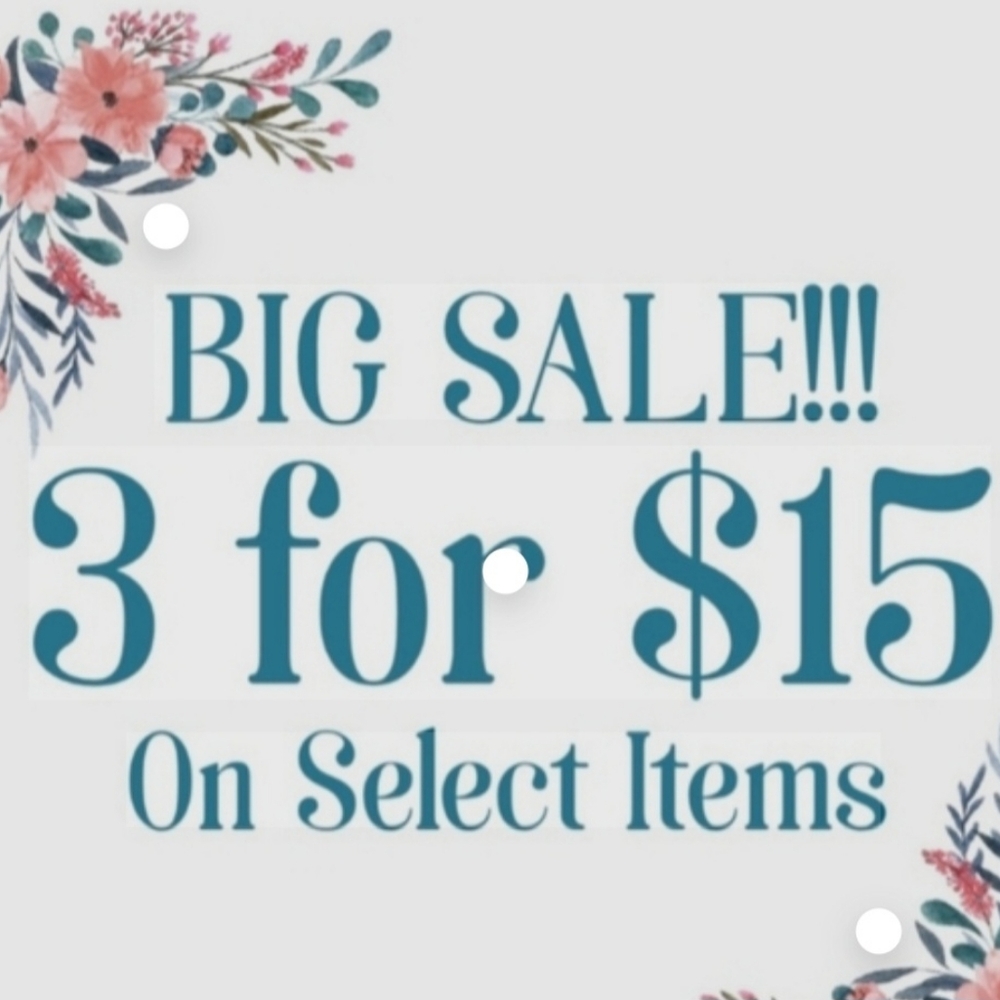 3 For $15 Sale